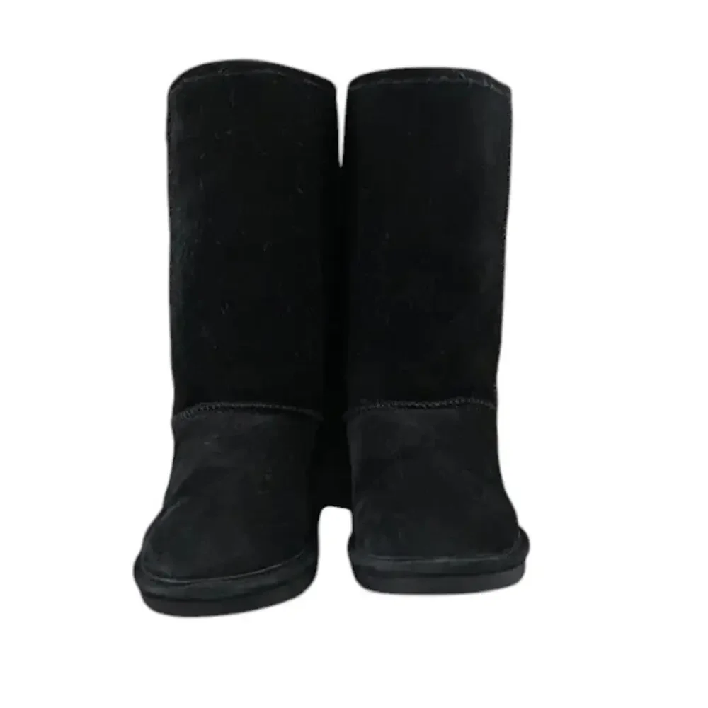 Bearpaw Shoes Women 9 Boot Winter Tall Emma Leather Sheepskin Warm Comfort Black